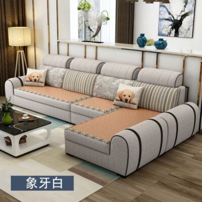 Sofa vải kết hợp căn hộ nhỏ tối giản hiện đại sofa phòng khách có thể tháo rời và giặt được sofa đa năng mùa đông và mùa hè