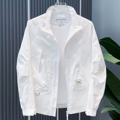 Áo khoác chống nắng thông thường mỏng thoáng khí cho nam Thời trang hợp thời trang Áo khoác cổ đứng dáng rộng đa năng