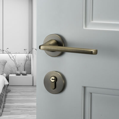 Trung Quốc Mới Phong Cách Khóa cửa Trong Nhà Phòng Ngủ Tay Nắm Cửa Nhà Hút Từ Tắt Tiếng Chia Khóa Xanh Đồng Khóa cửa Phòng Khóa cửa Gỗ