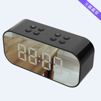 2019 đèn LED mới quà tặng gương mini không dây có đồng hồ màn hình thẻ quà tặng loa Bluetooth có logo