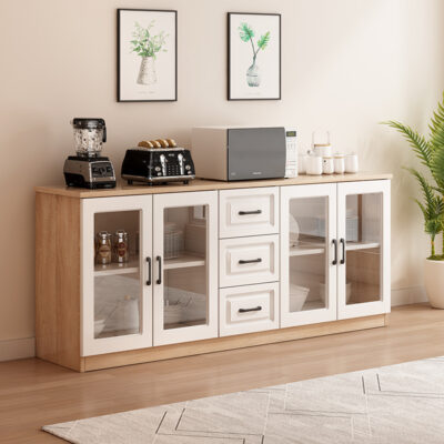Tủ búp phê gỗ chắc chắn tường nhà tủ rượu thay đồ tủ hiện đại tối giản phòng khách phòng ăn tủ để đồ