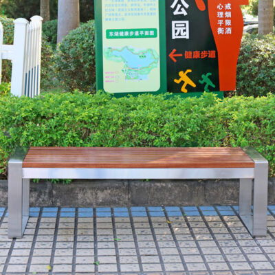 Ghế ngoài trời bằng thép không gỉ Ghế công viên giải trí Ghế sát trùng hàng WPC Ghế lưới dứa Ghế công viên cảnh quan