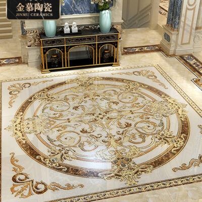 Biệt thự biệt thự gạch lát nền khảm trai tròn mạ vàng trung tâm nhà hàng khách sang trọng gạch lát nền hiên nhà