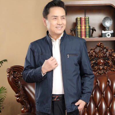 Áo khoác nam mùa xuân và mùa thu của bố Áo khoác nam trung niên áo khoác giản dị Quần áo ông ngoại mùa xuân trung niên và cao tuổi