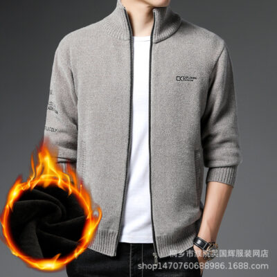 Nón Kết Nam Nữ Thu Đông 2021 Phong Cách Hàn Quốc Mới Hợp Thời Trang Áo Len Mỏng Thời Trang Cardigan Cổ Đứng Áo Khoác