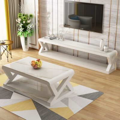 Phòng khách tối giản hiện đại căn hộ nhỏ cho thuê bàn cà phê văn phòng bàn cà phê bàn bàn nhỏ sáng tạo kết hợp tủ TV