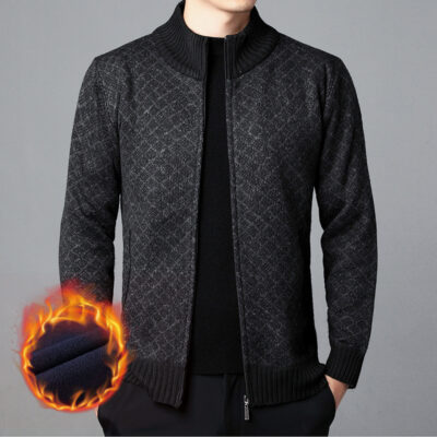 Áo Cardigan Dệt Kim Thu Đông Nam Cổ Bóng Chày Dệt Kim Đơn Giản Áo Khoác Hợp Thời Trang Phong Cách Hàn Quốc Trẻ Trung Áo Len Nam Có Khóa Kéo Bán Buôn