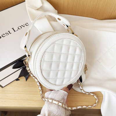 Niche thiết kế túi Messenger nữ mới cao cấp thương hiệu hợp thời trang hình thoi đơn giản xách tay một vai túi bánh tròn dung tích lớn