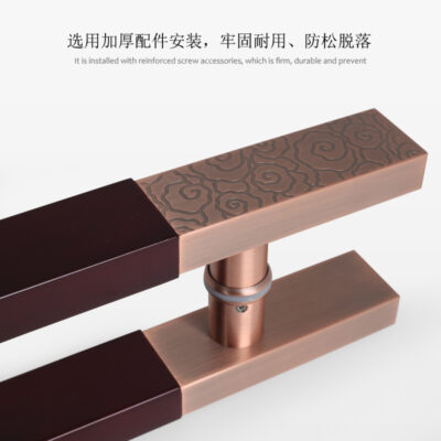 Tay nắm cửa kiểu trung quốc Tay nắm cửa bằng thép không gỉ cổ kính hoa văn trở lại biệt thự vàng khách sạn phòng riêng đám mây tốt lành Tay nắm cửa