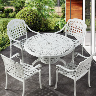 Xưởng Sản Xuất Bàn Ghế Giải Trí Ngoài Trời Nhôm Đúc Sân Ngoài Trời Sân Vườn Bàn Ghế Ban Công Sân Vườn Châu Âu Bộ 5 Món
