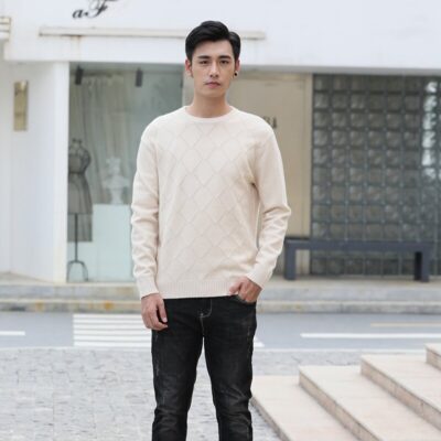 Áo sơ mi nam cổ tròn hình thoi chạm đáy mùa thu đông mới thời trang áo len dệt kim dáng rộng phong cách nước ngoài áo len dài tay hình thoi phù hợp với tất cả mọi người