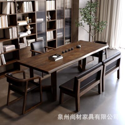 Mới phong cách Trung Hoa Bàn trà gỗ nguyên bộ hộ gia đình bảng lớn Bàn trà phòng khách đơn giản phòng khách Bàn trà ghế ban công Bàn trà