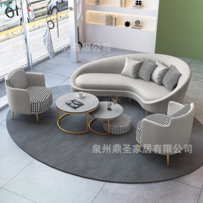 Bắc Âu phòng khách da nghệ thuật nhiều người sofa bàn kết hợp bộ phận bán hàng sofa văn phòng ghế tựa đơn giản ghế sofa