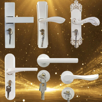 Nội Thất Màu Trắng Khóa cửa Hợp Kim Nhôm cách âm Khóa cửa Gỗ Tay Nắm Cửa Phòng Ngủ Sứ Trắng 50 cách âm Tay Cầm Cơ Khóa