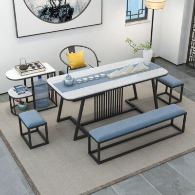 Bàn trà và ghế phong cách Trung Quốc mới kết hợp Zen hiện đại tối giản bàn cà phê bàn phòng khách văn phòng tại nhà ban công Bàn trà và ghế