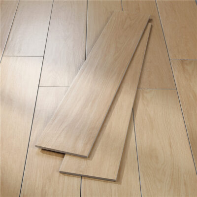 Gạch men lát sàn gỗ đặc cạnh thẳng hoàn toàn bằng gốm sứ phòng khách phòng ngủ kiểu khúc gỗ gạch vân gỗ phong cách kem×.