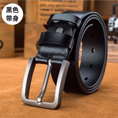 Thắt lưng nam có lớp đầu kiểu cổ điển phù hợp với tất cả nam giới Khóa ghim hai mặt thắt lưng quần jean nam ga độc lập Amazon