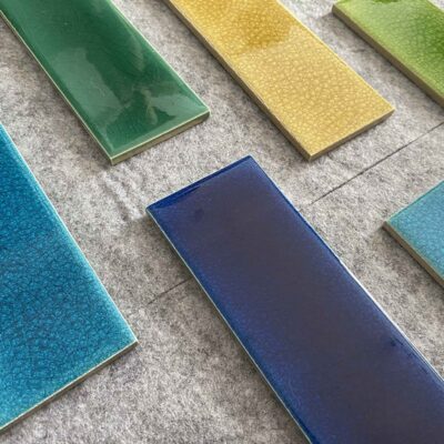 Retro xanh dải dài lò băng nứt gạch xanh đậm tường tráng men sàn phòng tắm vệ sinh hồ bơi gạch thủ công