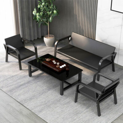 Sofa văn phòng kết hợp bàn cà phê đơn giản ba người duy nhất phòng tiếp tân kinh doanh tiếp tân bộ kết hợp sofa văn phòng