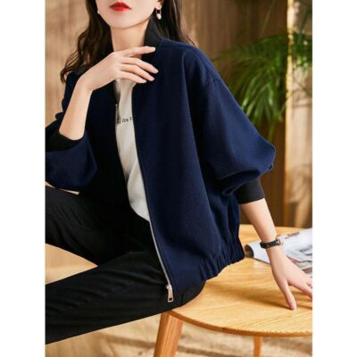 Áo khoác mùa xuân rộng và mỏng giản dị phù hợp với tất cả các trận đấu đồng phục bóng chày năm mới áo khoác nữ ngắn phần triều trên của phụ nữ