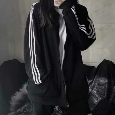Mùa Xuân Hè 2023 Mới Ba Thanh Áo Khoác Nữ Hàn Quốc Áo Khoác Mỏng Học Sinh Màu Đen Đồng Phục Bóng Chày Nữ Rời Bf Triều