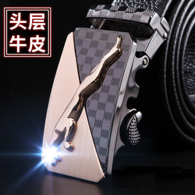 Nhà máy trực tiếp cung cấp thắt lưng da nam khóa tự động kinh doanh thắt lưng nam da bò lớp trên cùng thắt lưng mềm bán buôn