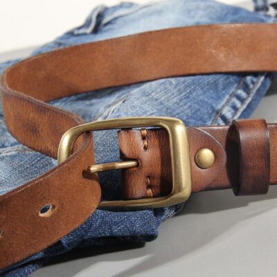 Khóa Đồng Thắt Lưng Nam Retro Quần Jean Dây Đơn Giản Thời Trang Hẹp Thắt Lưng Nam Khóa Pin Đầu Đồng Dây Quần