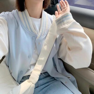 Muối học sinh khâu áo khoác nữ mùa thu đông cộng với nhung rời tất cả các trận đấu cổ điển chiên đường phố áo khoác đồng phục bóng chày ins triều
