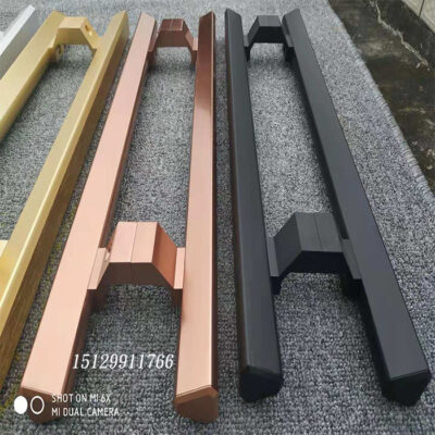 Tay nắm cửa kính không khung màu đen gắn trên bề mặt Tay nắm cửa có khung KFC cửa gỗ Tay cầm bằng hợp kim nhôm có thể được cố định