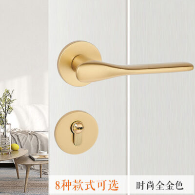 Khóa cửa trong nhà khóa cách âm Khóa mạ vàng phòng ngủ có tay nắm cửa từ hiện đại Đẹp sang trọng trọn bộ cửa gỗ xẻ