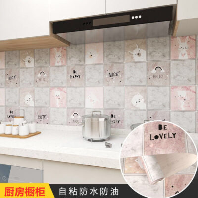 Miếng dán tường nhà bếp miếng dán chống dầu chống cháy chịu nhiệt độ cao chống thấm nước chống ẩm giấy dán tường dày tự dính mặt bàn tủ giấy nhôm