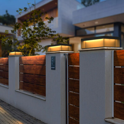 Đèn trụ năng lượng mặt trời ngoài trời cửa trụ đèn biệt thự chống nước cửa trụ đèn sân hàng rào đèn sân cổng cột đèn