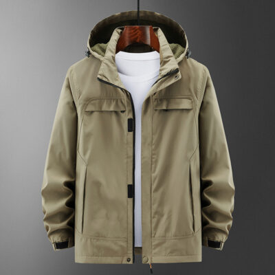 Mùa Xuân Và Mùa Thu Áo Khoác Mỏng Nam Ngoài Trời Thường Nhiều Túi Áo Khoác Dài 2819 Size Lớn Áo Khoác Nam