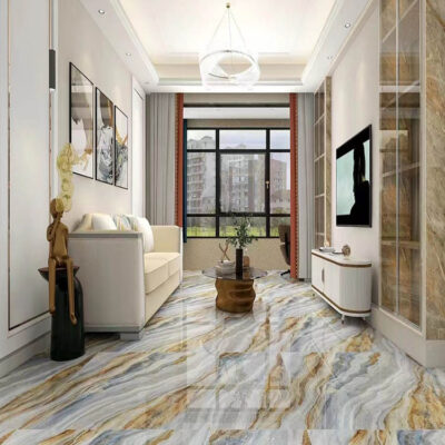 Phật Sơn toàn thân gạch đá cẩm thạch 600x1200 dự án gạch lát sàn phòng khách ktv màu xanh xanh đậm gạch ốp tường sang trọng