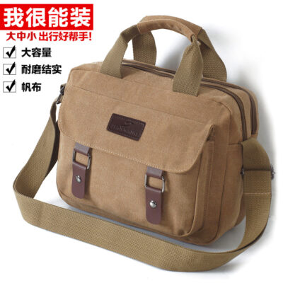 Túi Đeo Vai Vải Nam Công Suất Lớn Túi Ngoài Trời Cổ Du Lịch Dụng Cụ Đeo Chéo Mới Lưng Túi Xách