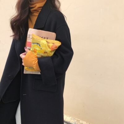 Phiên bản Hàn Quốc mới của áo khoác cashmere dài quá đầu gối phong cách Hepburn nữ áo khoác len màu đỏ mùa thu len