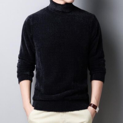 Áo len cổ lọ mùa thu đông có thể lật ngược phiên bản Hàn Quốc của nam giới theo xu hướng áo len dày dặn ấm áp cho bé trai
