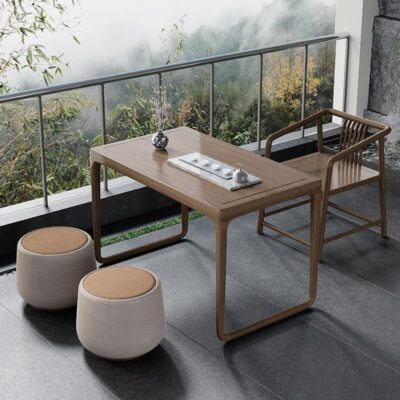 Ban công Bàn trà và ghế kết hợp căn hộ nhỏ hộ gia đình Bàn trà hiện đại tối giản Zen phong cách Trung Quốc mới tích hợp Bàn trà nhỏ bàn cà phê