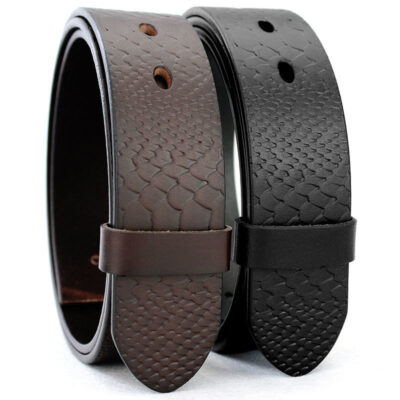 Thắt lưng nam không đầu, dải thắt lưng không đầu, da bò nguyên lớp, không khóa chốt giữa, thân thắt lưng không có thắt lưng