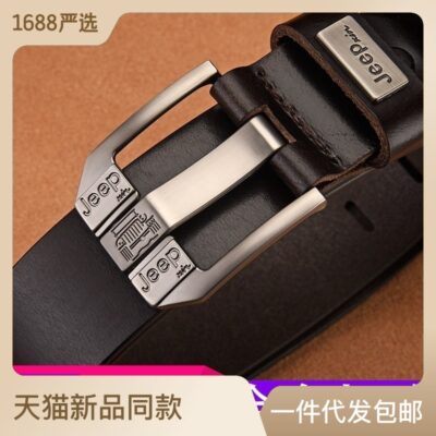 JEEPxin Nam Da Thật Lớp Trên Da Bò Khóa Pin Thắt Lưng Retro Trẻ Trung Kinh Doanh Thắt Lưng Da Bò Nguyên Chất Quần Dây Hợp Thời Trang