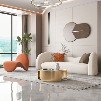 Bắc Âu Sofa Vải Phòng Khách Đơn Giản Cong Nhỏ Sofa Văn Phòng Lễ Tân Công Nghệ Ghế Sofa Vải