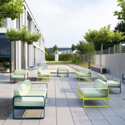 Sofa sân ngoài trời đơn giản kết hợp ban công giải trí ngoài trời sân vườn biệt thự sofa hợp kim nhôm chống thấm nước