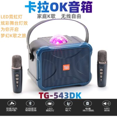 Bùng nổ thương mại điện tử Loa Bluetooth không dây TG543DK gia đình KTV tích hợp micro kép cầm tay karaoke nhiều màu sắc