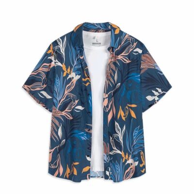 Hawaii mới thủy triều thương hiệu ins áo sơ mi hoa ngắn tay nam xu hướng mùa hè rời đi biển hàng đầu bên bờ biển kỳ nghỉ áo sơ mi