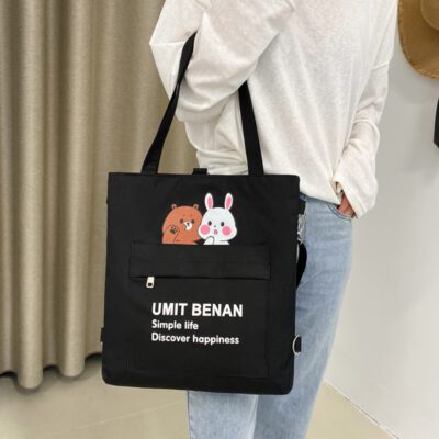 Túi vải dành cho nữ mới có sức chứa lớn ba lô lớp học sinh mười hai cung hoàng đạo dễ thương phù hợp với túi đa năng