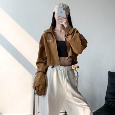 Áo chống nắng cổ đứng quần áo chống nắng mùa hè kiểu Mỹ cổ điển mỏng phần tấn công quần áo áo khoác ngắn khiêu vũ áo khoác khô nhanh áo khoác chống gió