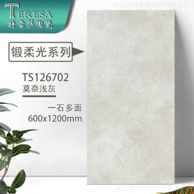 Wabi-sabi micro-ximăng Gạch xám xi măng 600x1200 nhẹ nhàng toàn thân bằng đá cẩm thạch Gạch lát sàn tối giản hiện đại