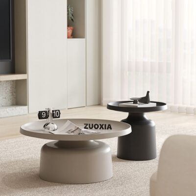 Bàn cà phê martini bằng kim loại kết hợp căn hộ nhỏ màu đỏ hiện đại phòng khách tối giản ins bàn tròn nhỏ bàn phụ màu kem