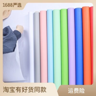 Wallpepers Giấy Dán Tường Tự Dán Bức Tranh Tường PVC Ký Túc Xá Giấy Dán Tường Chống Thấm Nước Dày Màu Nhà Trắng Đen Dán