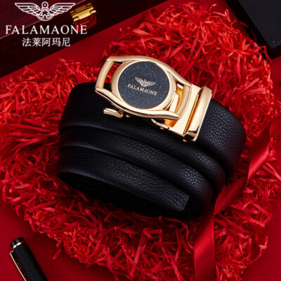 Thắt lưng nam Fale Armani dây khóa tự động cho bạn trẻ Quần da bò nguyên tấm cao cấp kèm thắt lưng cho nam